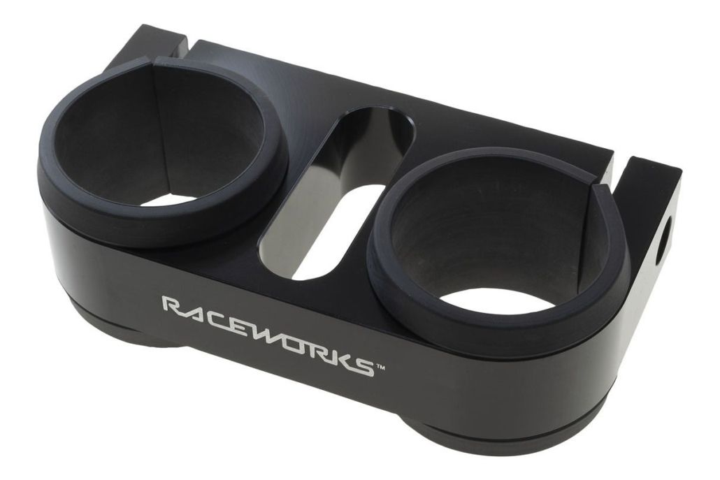 Raceworks Twin Pierburg / Walbro Fuel Pump Bracket suit 2.5L Surge – Black