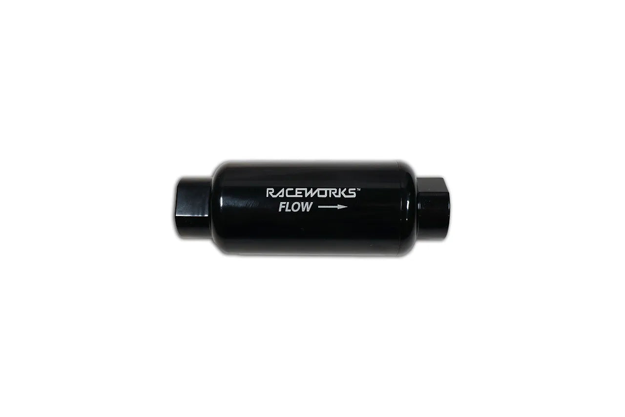 Raceworks AN-10 Billet Fuel Filter OD 50mm Length 140mm - 100 Micron