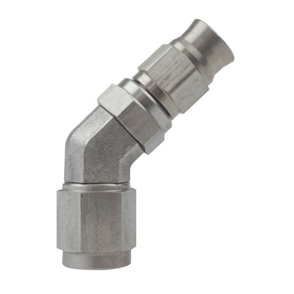 Raceworks Teflon Hose Fitting AN-3 45 Deg Stainless Steel