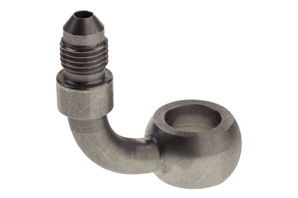 Raceworks "AN" 90 degree Male Flare to Banjo (Stainless)