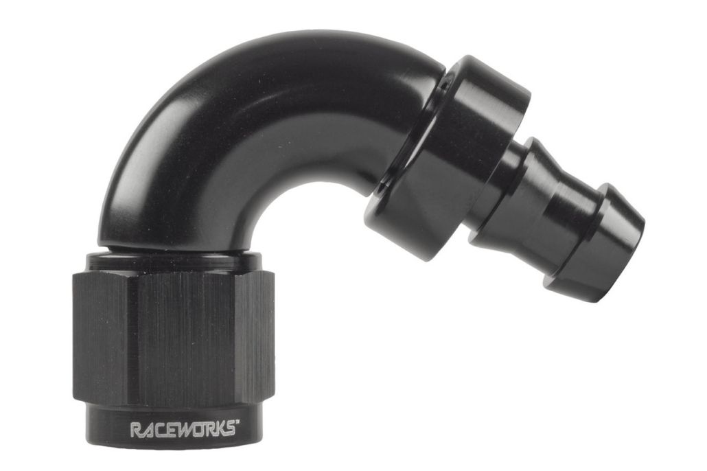 Raceworks "AN" 120 degree 400 Series Push Lock Hose End