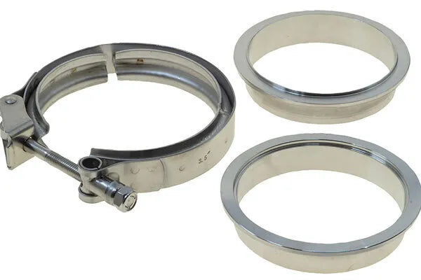 Raceworks 2in. Stainless Quick Release V-Band Clamp & Flanges Kit
