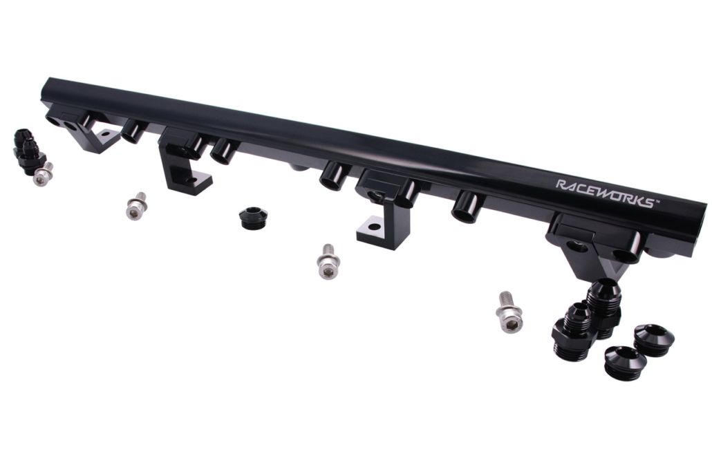 Raceworks Fuel Rail EF EL AU BA BF Ford Falcon 4L SOHC Intech & Barra – Black