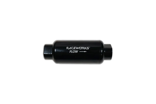 Raceworks AN-10 Billet Fuel Filter OD 50mm Length 140mm - 100 Micron