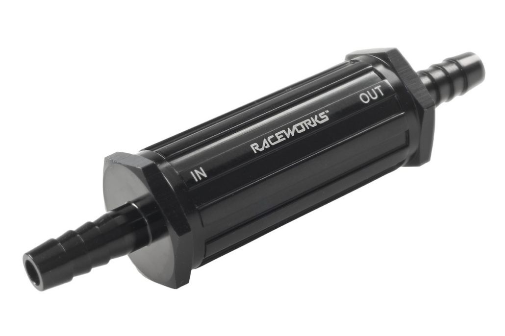 Raceworks Inline Fuel Filter 5/16″ / 8mm Barbs 30 Micron