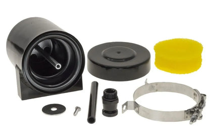 Raceworks Catch Can Internal Breather Tank 1L With Drain Tap Black - Straight Ports