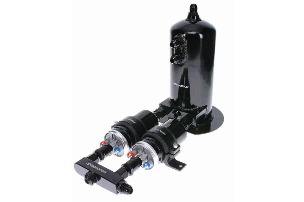 Raceworks 2.5L Surge Tank AN-8 Single/Dual Outlet – Black
