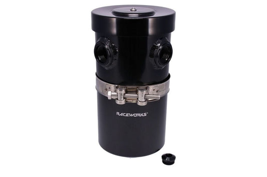 Raceworks Catch Can Internal Breather Tank 2.4L With Drain Tap Black – Y Ports
