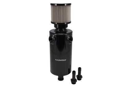 Raceworks Round Catch Can Twin AN-8 External Breather 1L – Black