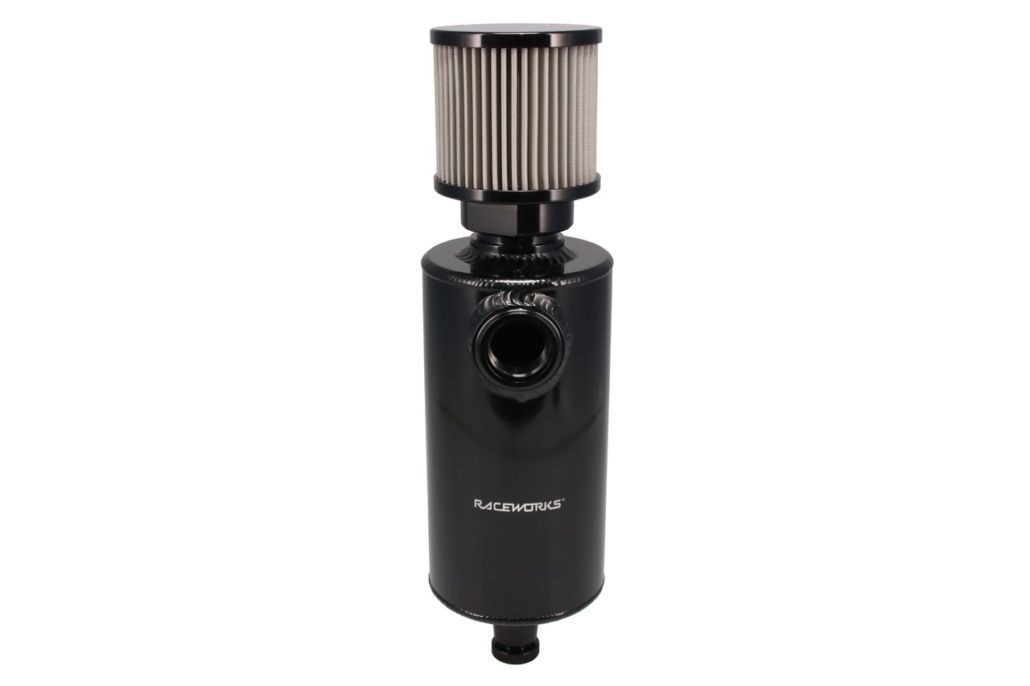Raceworks Round Catch Can AN-12 External Breather 1L – Black