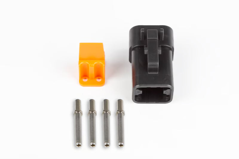 Haltech - Plug & Pins Only - Male Deutsch DTP-06-4S - Black connector (25Amp)