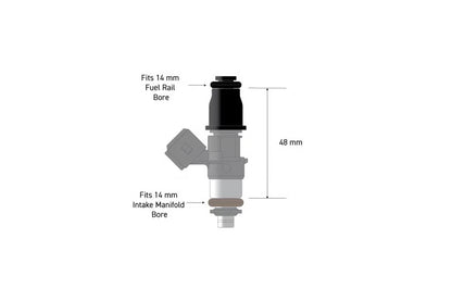 HALTECH - Fuel Injector Adapter - 14mm 1/2 to 3/4 Length