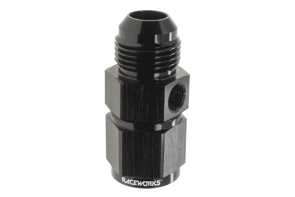 Raceworks AN-10 Swivel Female to Male AN-10 with M10x1.0 Female Bosch Sensor Stainless Adapter Fitting