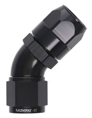 Raceworks Teflon Hose Fitting AN-10 45 Deg RWF-202-10BK