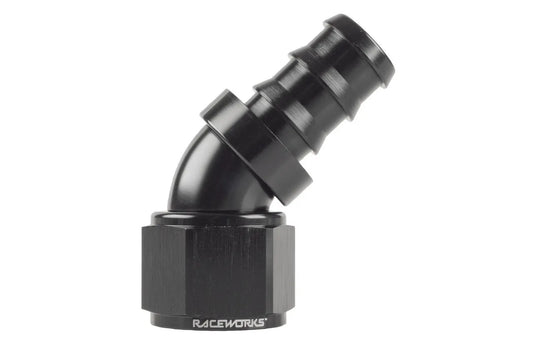Raceworks Push Lok Hose "AN" Fitting 45 Deg
