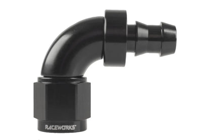 Raceworks Push Lock Hose "AN" Fitting 90 Deg