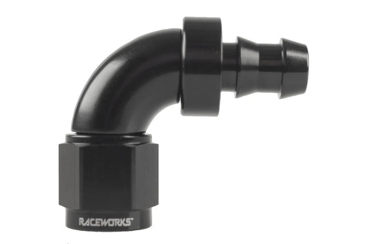Raceworks Push Lock Hose "AN" Fitting 90 Deg