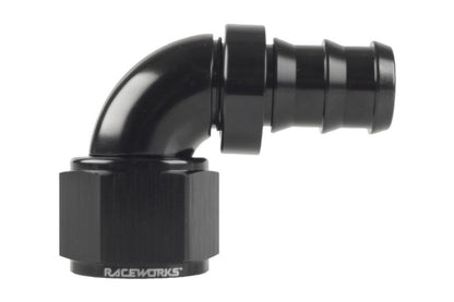 Raceworks Push Lock Hose "AN" Fitting 90 Deg