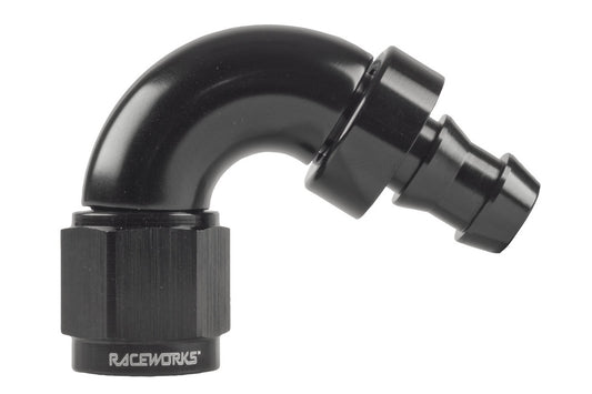 Raceworks  "AN" 120 degree 400 Series Push Lock Hose End