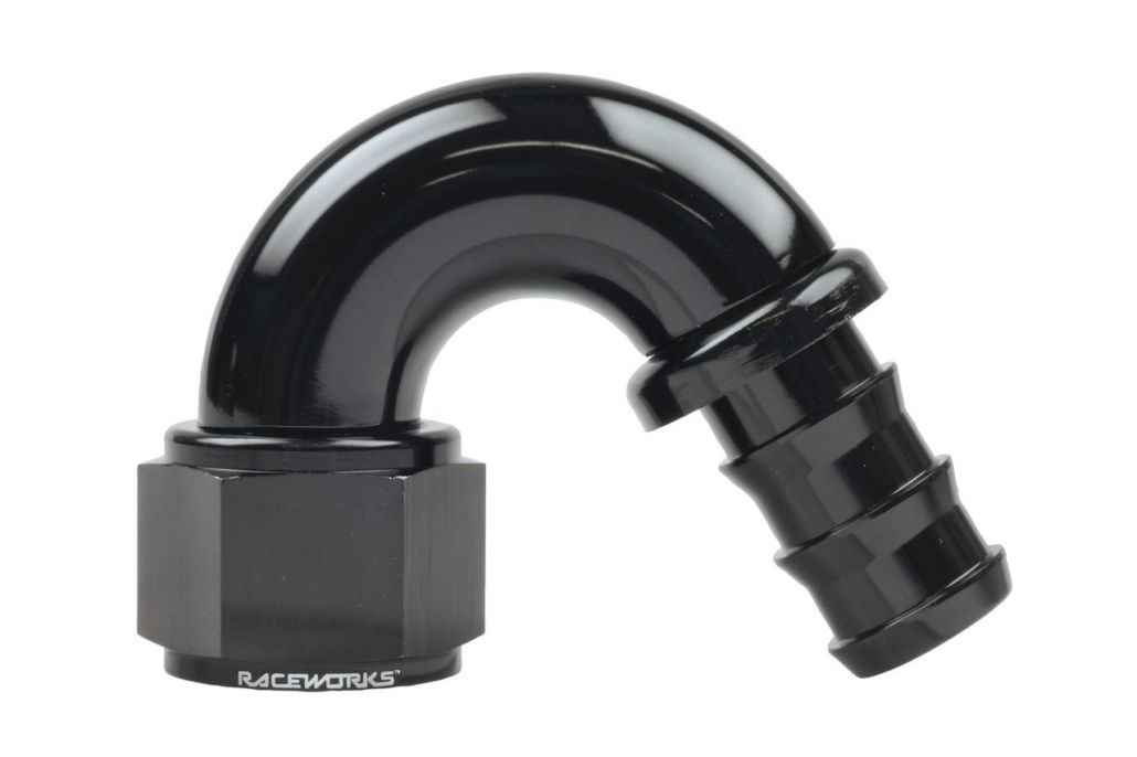 Raceworks  "AN" 150 degree 400 Series Push Lock Hose End