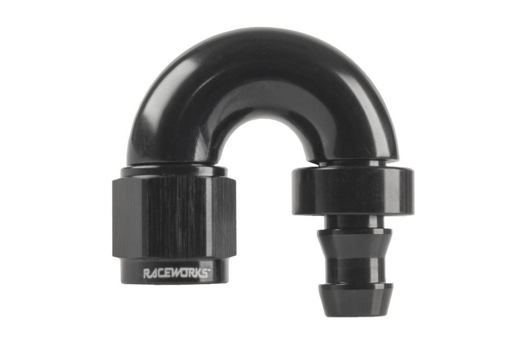 Raceworks  "AN" 180 degree 400 Series Push Lock Hose End