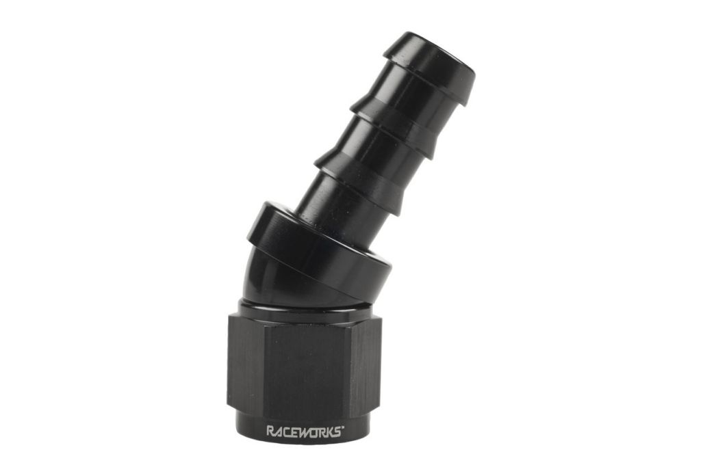 Raceworks  "AN" 30 degree 400 Series Push Lock Hose End