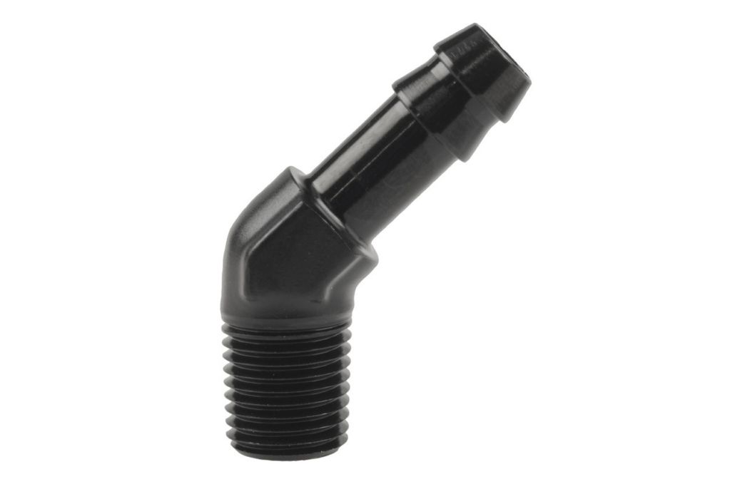 Raceworks  NPT Male to 45 Degree Barb