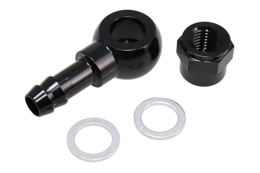 Raceworks Barb Fitting to Banjo Suit 044 Fuel Pump Outlet