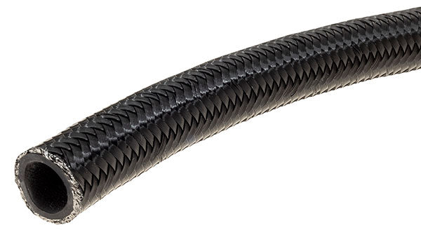 RACEWORKS 140 Series Black Stainless Braid over Rubber Hose